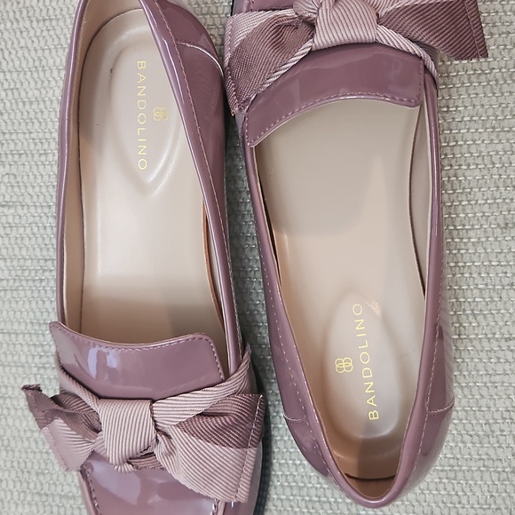 Bandolino Lindio Loafers Women's 8 Mauve Ribbon Detail Patent Leather - Picture 9 of 13
